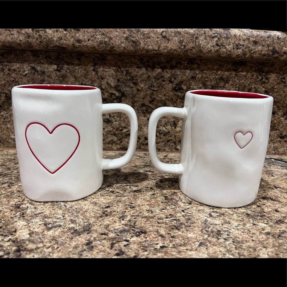 Rae Dunn 2 Valentines mugs